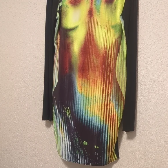 Prettylittlething multicolor body print long sleeve midi dress - Picture 4 of 9